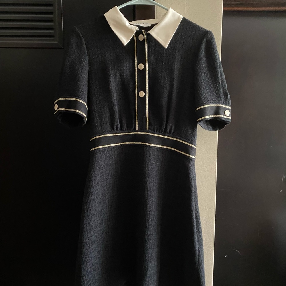 Sandro Short-sleeved tweed dress